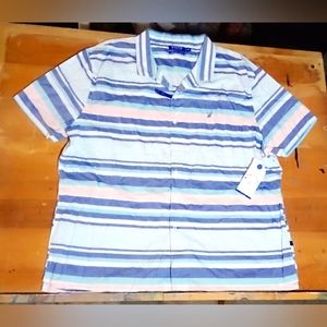 Nautica Blue Sail Aqua Men's Short Sleeve Button Down Shirt Big & Tall NWT 3XL